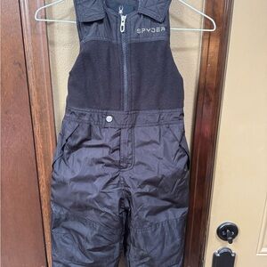 Spyder mini Expedition Kids 4T Black Snow Bib NWOT Velcro adj straps